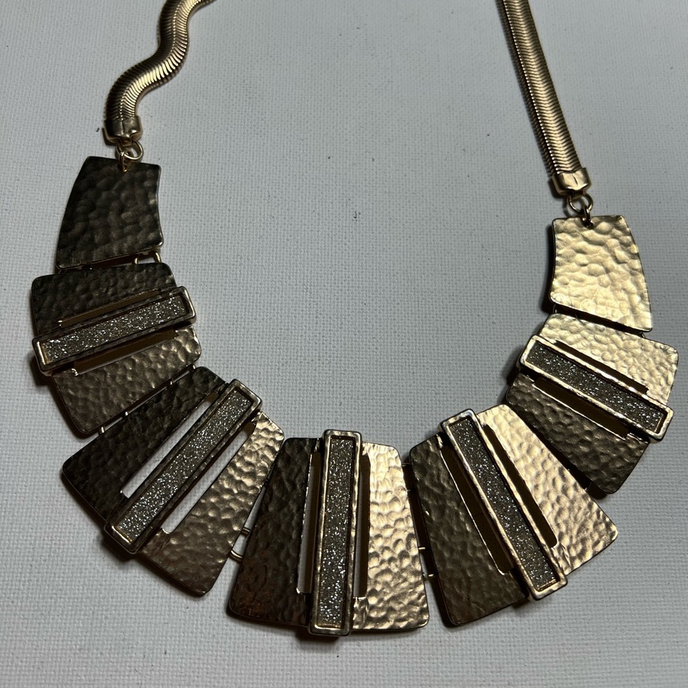 Chico's Gold Geometric Statement Necklace